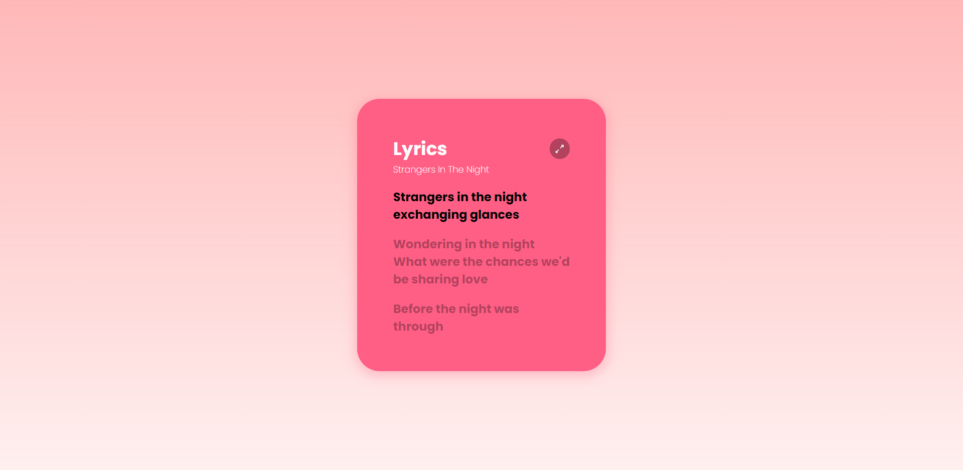 Spotify Lyrics Card UI Preview